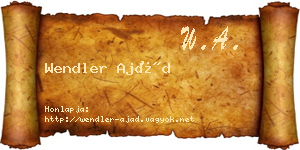 Wendler Ajád névjegykártya